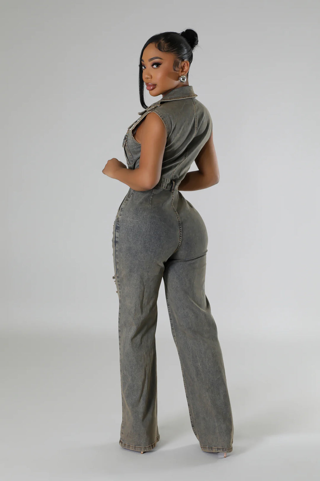 Rock n Distressed Sleeveless Jumpsuit