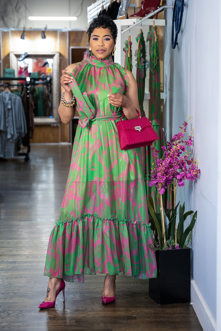 Garden of Flowers Ruffle Dress