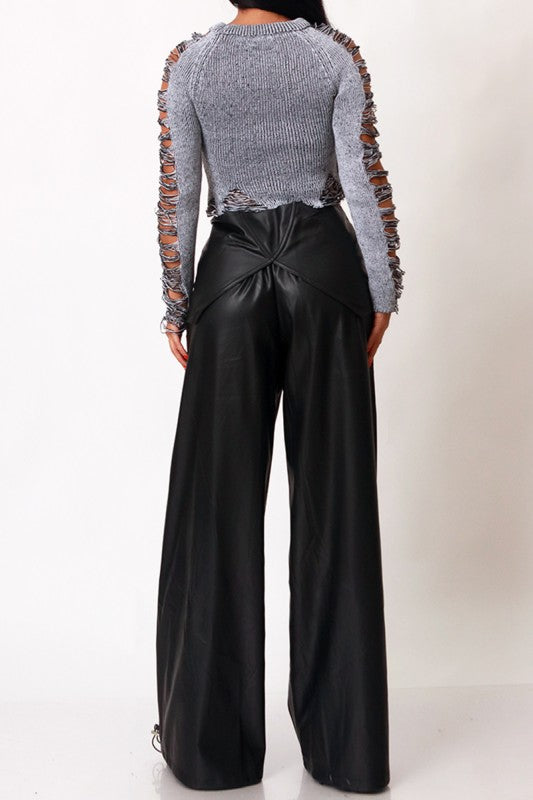 Knot it Up Faux Leather Pants