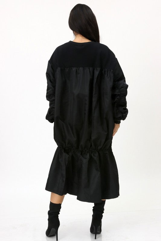 In Flight Contrast Oversize Dress( Green/Black)