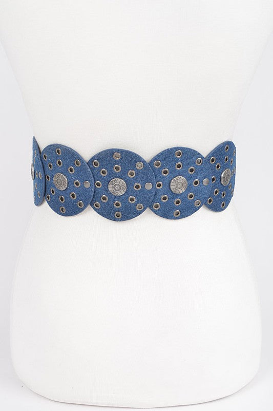 Denim Eyelet Western Belt