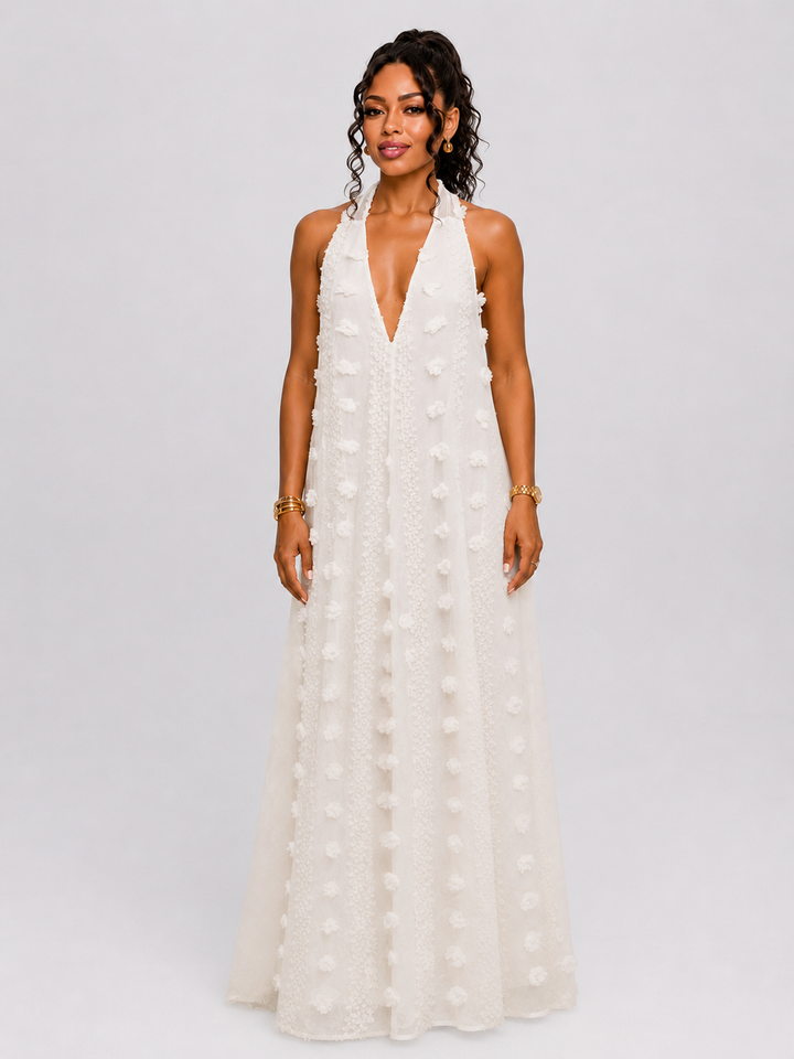 Etoile Blache Textured Backless Maxi Dress