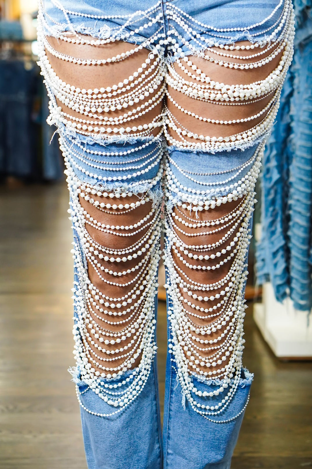 It’s A  perfect Affair Pearl Ripped Jeans