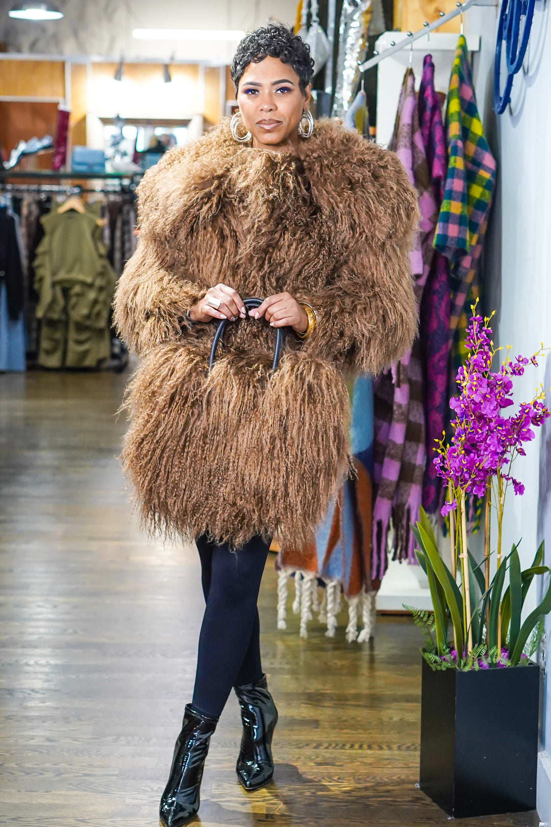 Uptown Girl Mongolian Fur Jacket