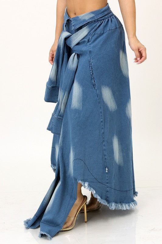 Wrap it Around Denim Wash Dress/Skirt