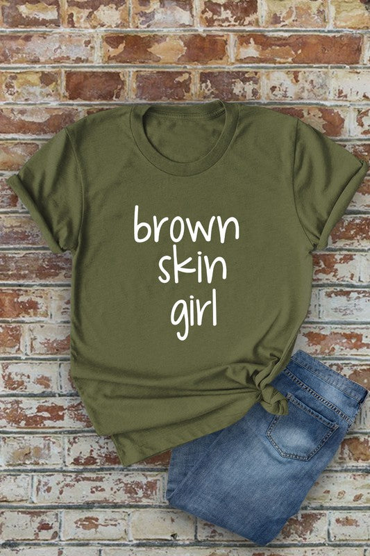 Brown Skin Girl T-shirt (Sand, Black, Olive)