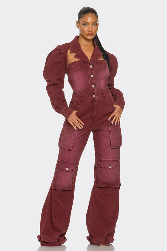 UPTOWN GAL VINTAGE CUT-OUT JUMPSUIT