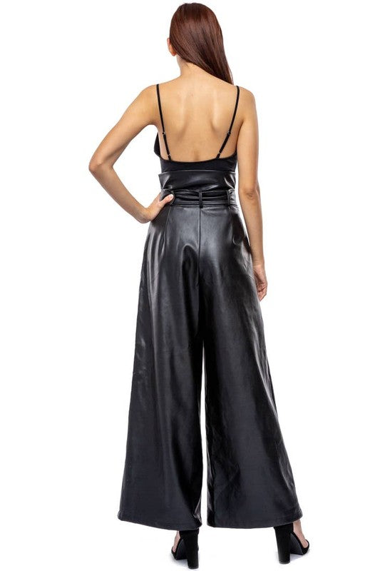 Raven Faux Leather Pants (Black)