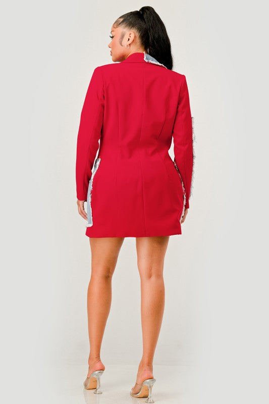 Dasani Denim Patched Blazer (Green)