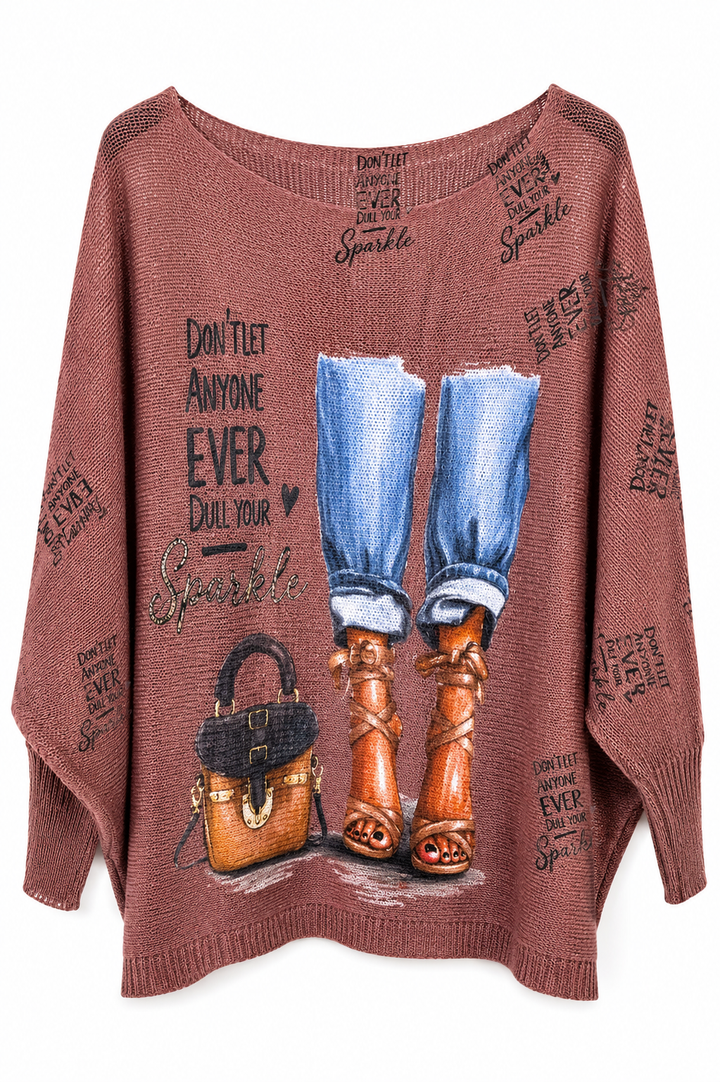 Booked &amp; Busy Oversized Graphic Top (Blue)