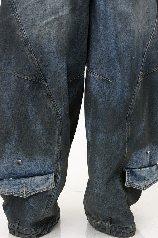 Washed up Button Over Jeans