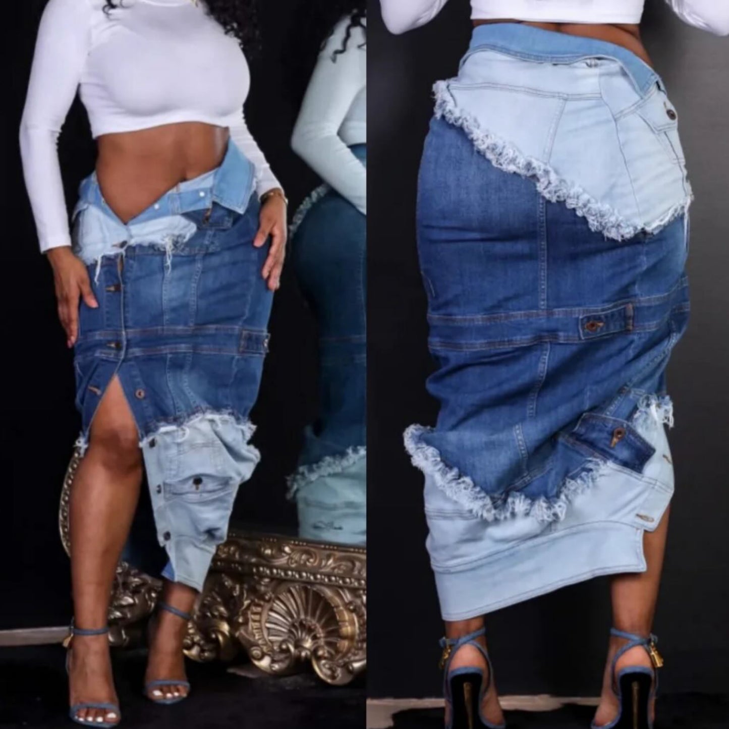 Can't Decide Which Way Denim Skirt