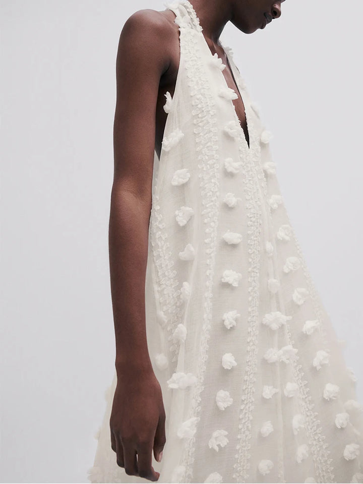 Etoile Blache Textured Backless Maxi Dress