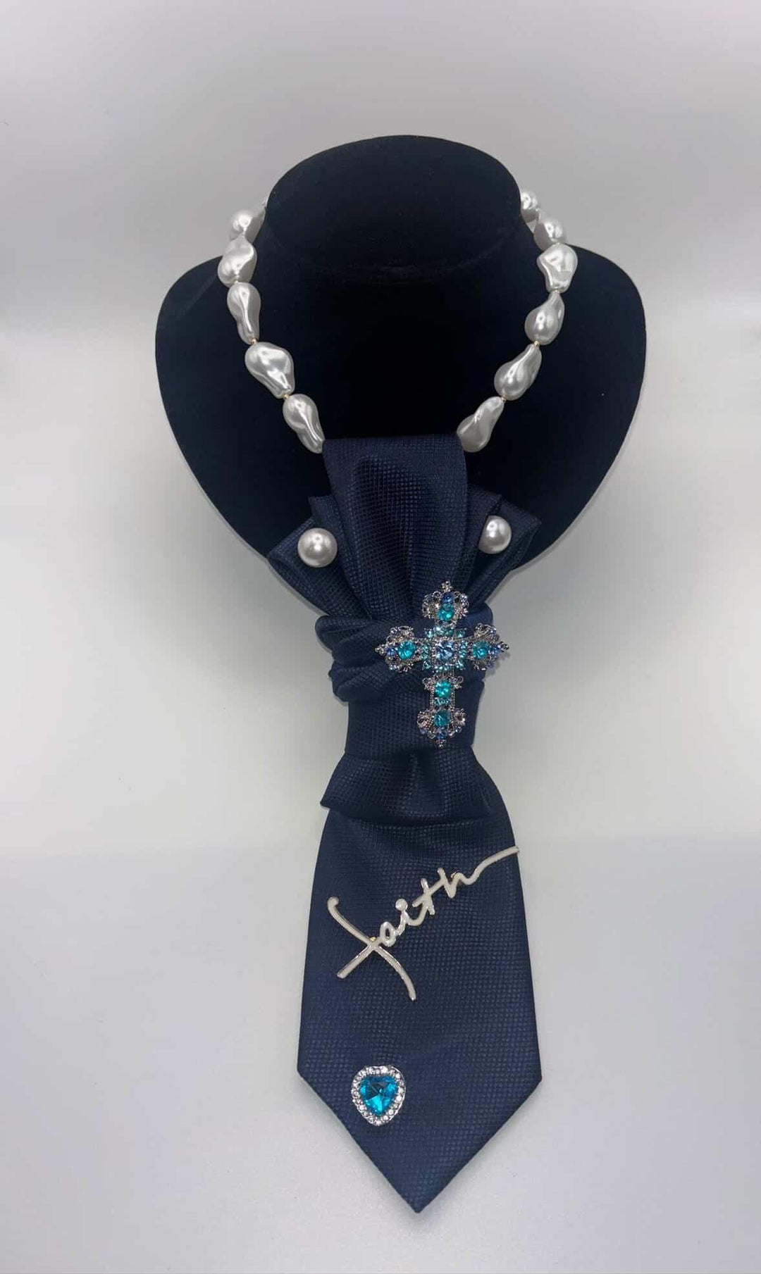Faith &amp; Wisdom Blue Necktie