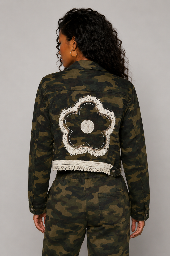 In the Garden Camo Crop Jacket