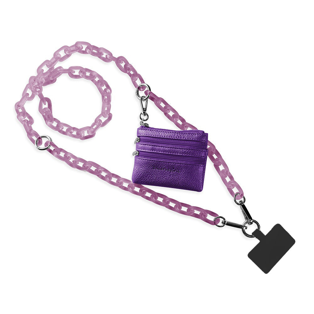 Icey Big Link Chain w/Zipper Pouch - Phone Holder (Lots of Color)
