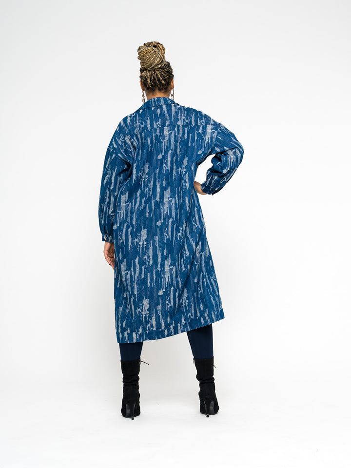 Teresa ripped denim button down jacket