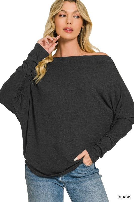 Off Shoulder Dolman Sleeve Top