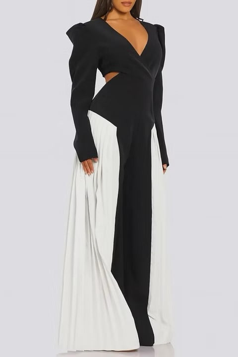 Dream Date Black & White Jumpsuit