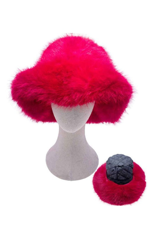 Fluffy Faux Fur Bucket Hat