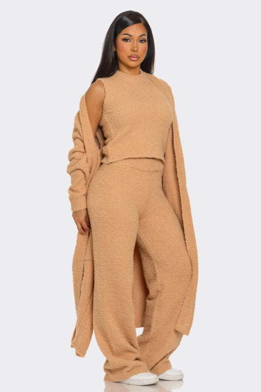 Warm me up Cozy 3pc Set (Beige & Black)