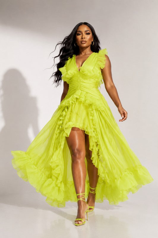 Tropical Romance Maxi Dress (Lime Green)