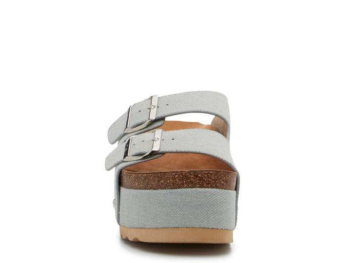 Too Comfy Denim Buckle Sandal