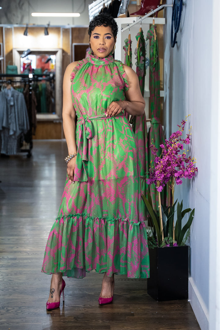 Garden of Flowers Ruffle Dress