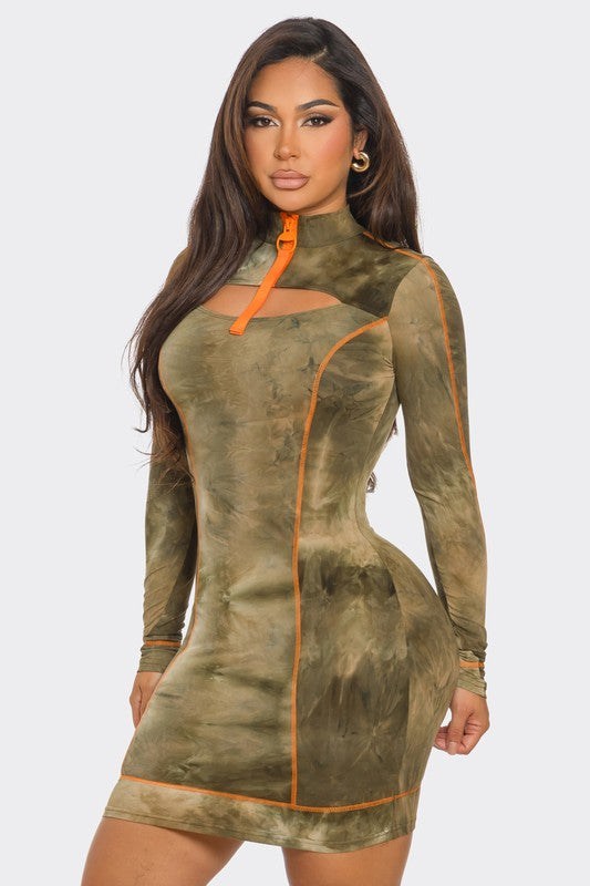 Green Machine Fitted Dress