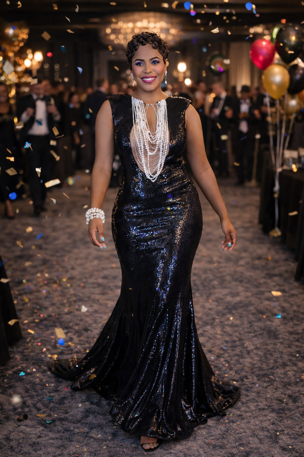 It’s All Pearls & Sequin Dress (Silver)