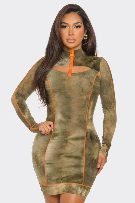 Green Machine Fitted Dress