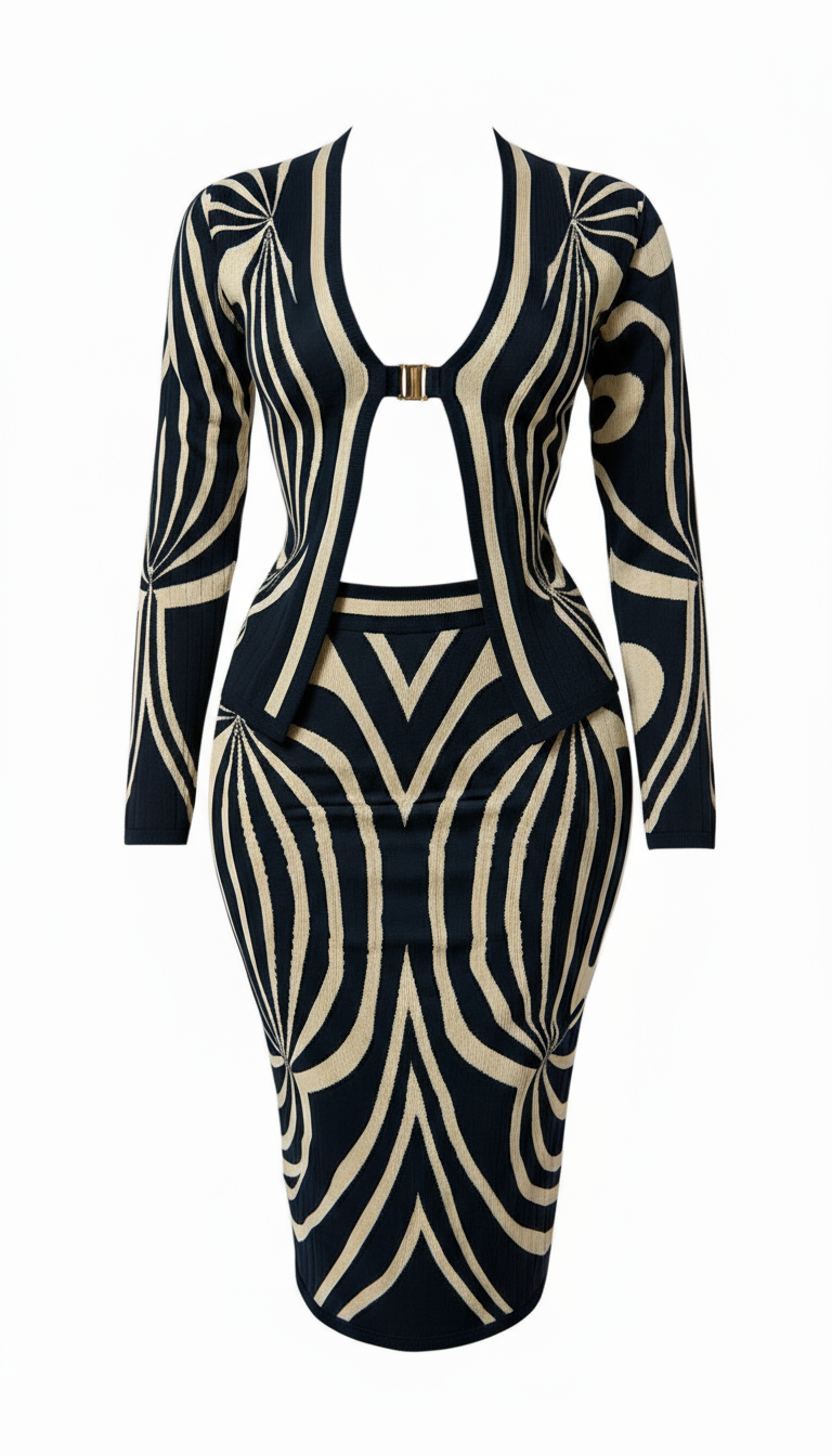 Natasha Jacquard Sweater Set