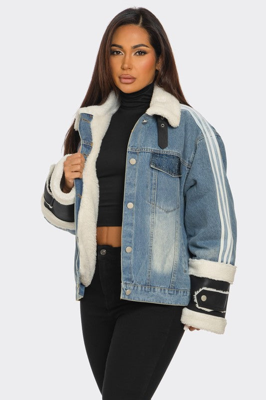 Warm me up Denim faux Fur Jacket