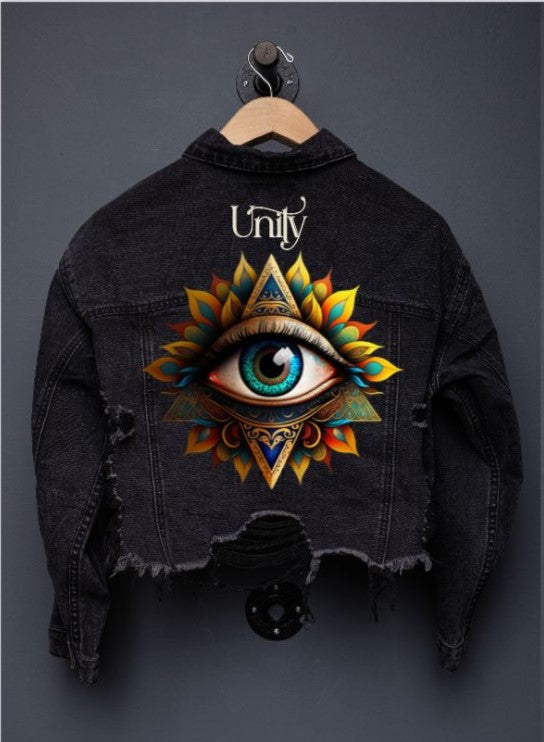 Unity Eye Crop Denim Jacket