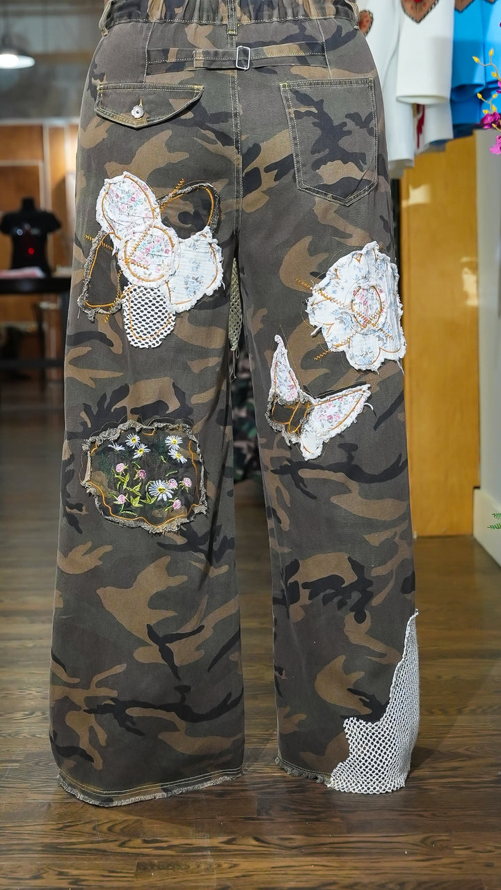 Free Spirit Boho Patchwork Camo Pants