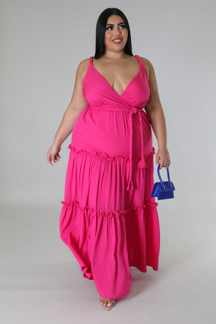 Show off Strappy Tie Waist Dress - (PLUS SIZE ONLY)