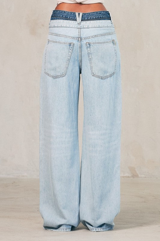 Unruly Double Waisted Baggy Jeans