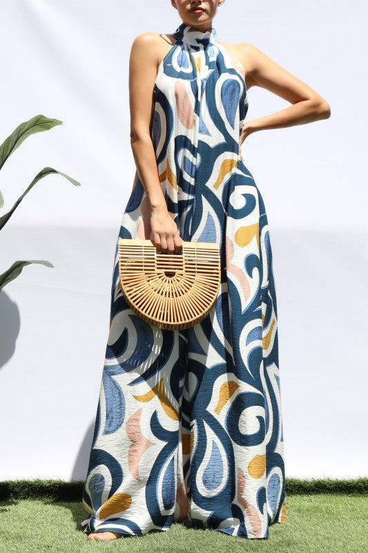 Seaside Swirl Statement Palazzo Jumpsuit