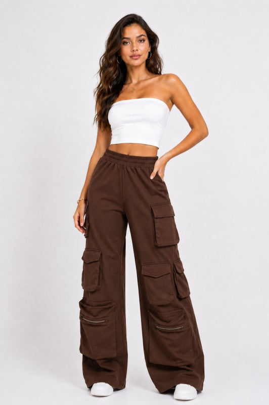 Comfy Big Pockets Cargo pants (Brown)