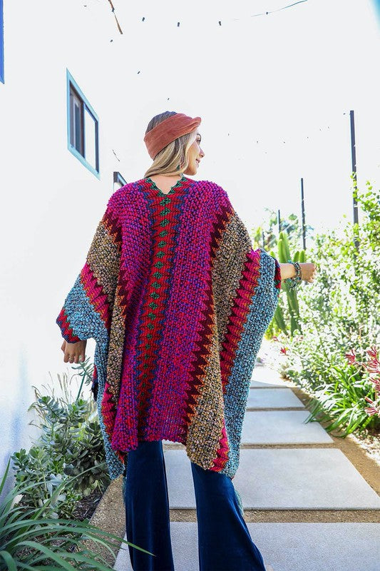 Multi Fringe Tassel Poncho