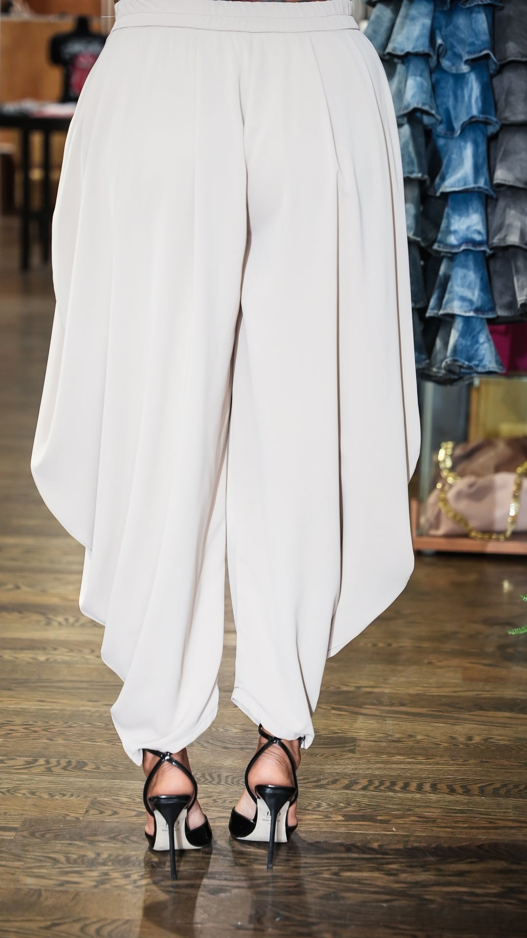 Draped Elegance Harem Pants (Olive)