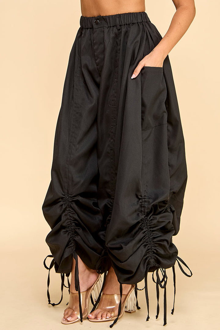 Gather Around Poplin Ruched Pants