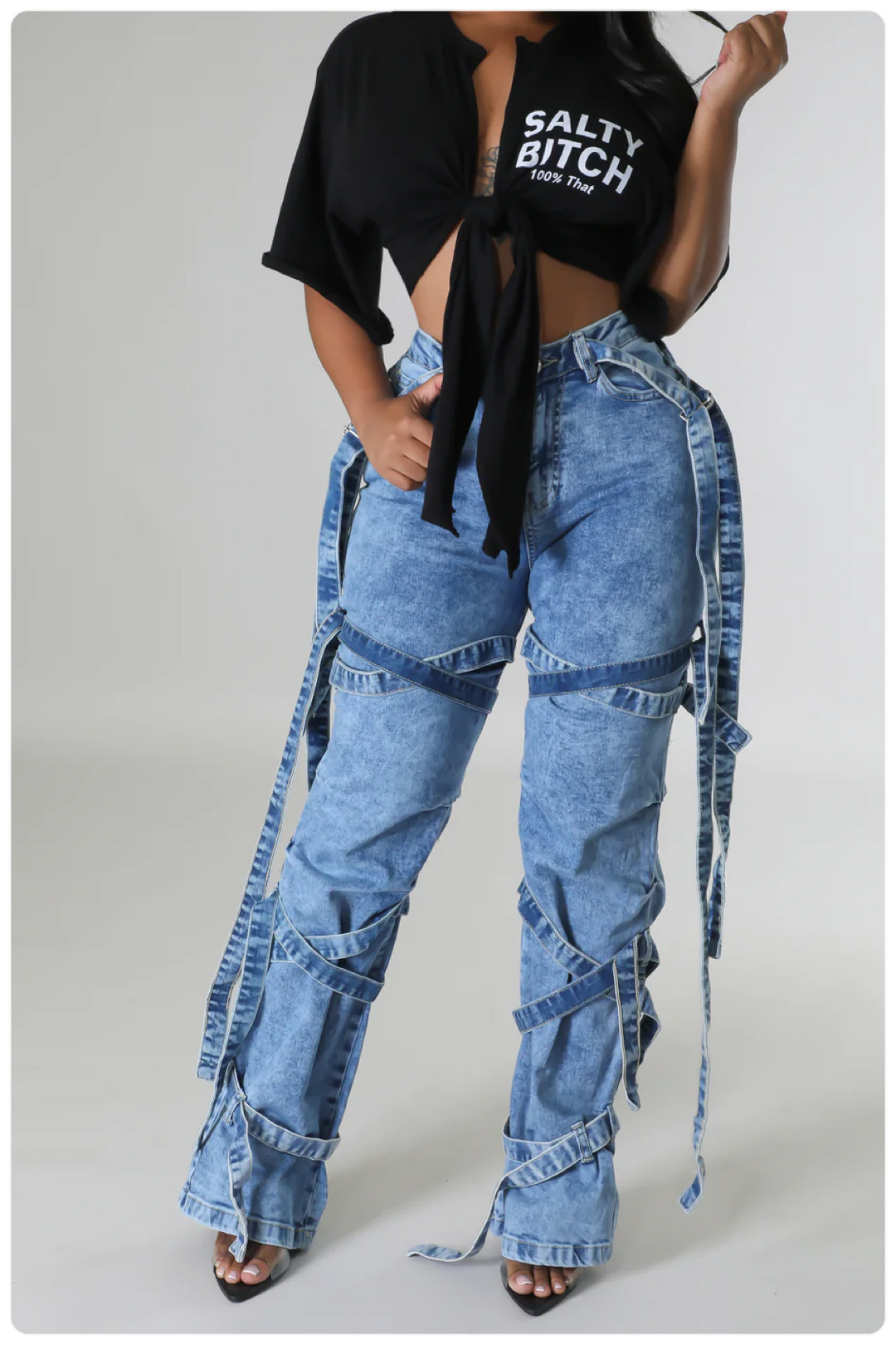 Kali Strap Babe Washed Jeans