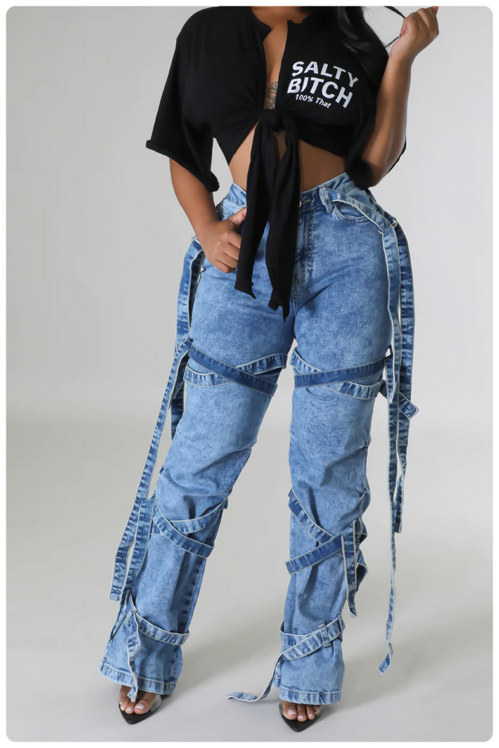 Kali Strap Babe Washed Jeans