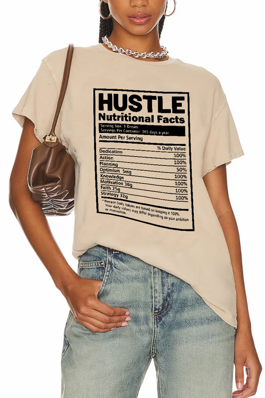 The Hustle Woman Ingredients T-shirt (Tan)