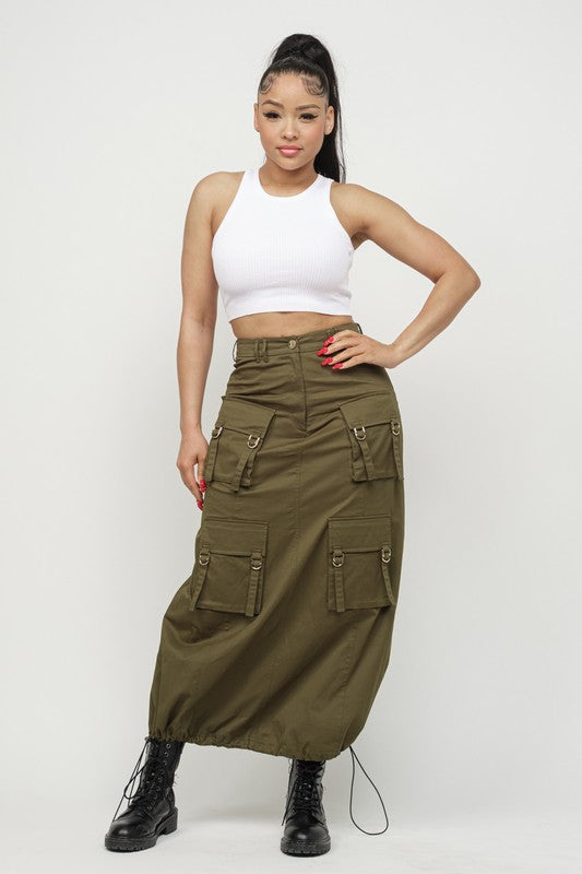 Stella Cargo Pockets Drawstring Skirt