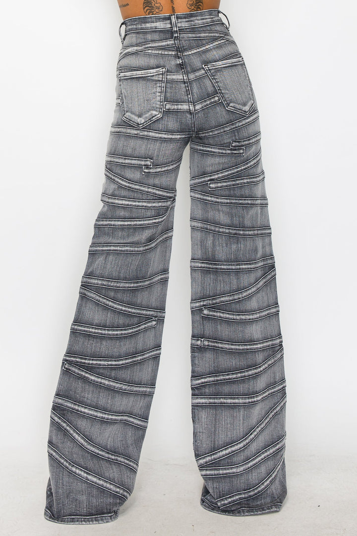 Illusions of straps Wide Leg Jeans