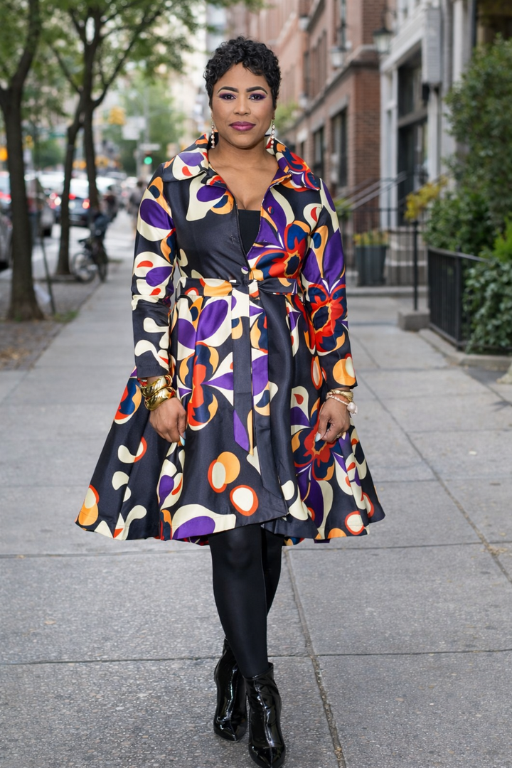 Swirls of colors HI Low Jacket Dress