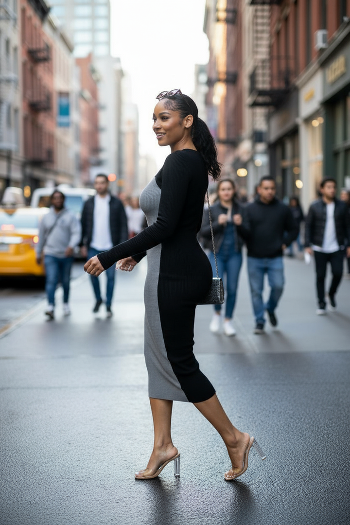 Curves Shaped Colorblock Dress
