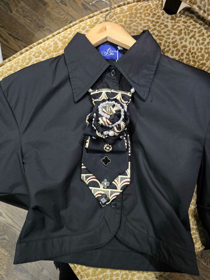 Black Beauty Pearls Necktie